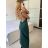 Šaty dlhé letné elegantné na ramienka dámske (S/M ONE SIZE) TALIANSKA MÓDA IMPBB24H6536/DU -   zelená neon -   S / M