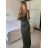 Šaty dlhé letné elegantné na ramienka dámske (S/M ONE SIZE) TALIANSKA MÓDA IMPBB24H6536/DU -   zelená neon -   S / M