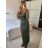 Šaty dlhé letné elegantné na ramienka dámske (S/M ONE SIZE) TALIANSKA MÓDA IMPBB24H6536/DU -   zelená neon -   S / M