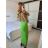Šaty dlhé letné elegantné na ramienka dámske (S/M ONE SIZE) TALIANSKA MÓDA IMPBB24H6536/DU -   zelená neon -   S / M