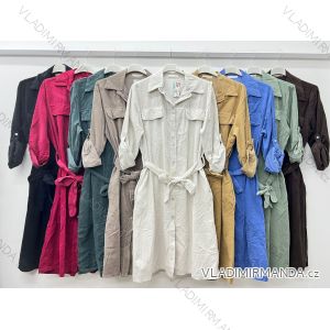 Šaty košeľové dlhý rukáv dámske nadrozmer (44/46/48 ONE SIZE) TALIANSKA MóDA IM424693
