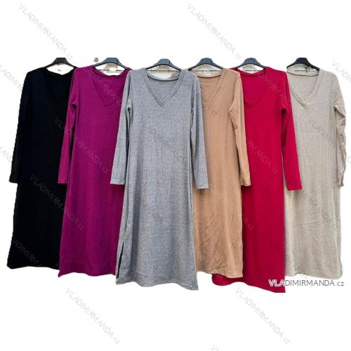 Šaty teplé dlhý rukáv dámske nadrozmer (40/42/44 ONE SIZE) TALIANSKA MÓDA IMD24400