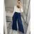 Nohavice s opaskom široké nohavice dlhé letné dámske (S/M ONE SIZE) TALIANSKA MODA IM424383