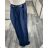 Nohavice s opaskom široké nohavice dlhé letné dámske (S/M ONE SIZE) TALIANSKA MODA IM424383/DUR tm. modrá S/M