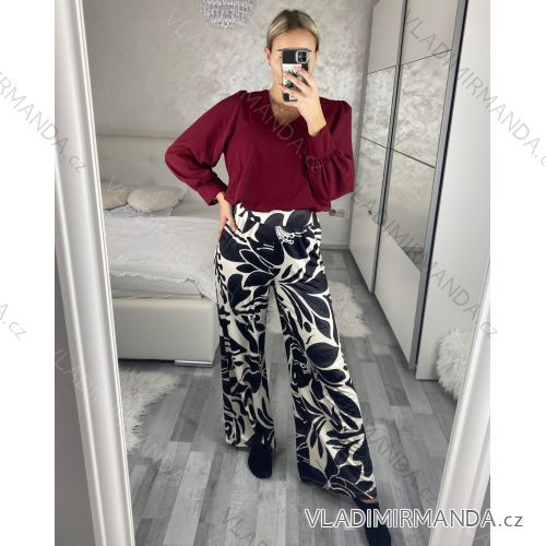 Nohavice dlhé letné icecool dámske (S/M ONE SIZE) TALIANSKA MÓDA IMM24M9078-10/DR S/M Čierna