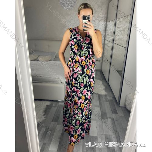 Šaty letné dlouhé bez rukávov dámske (M/L, XL/2XL) IMB24D2212/DUR -   čierna
 -   M / L