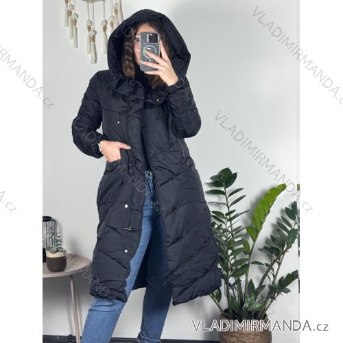 Kabát zimní s kapucí dámská LHD fashion (S-2XL) LHD-2M-033-1/DR S čierna