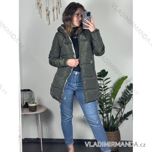 Kabát zimní s kapucí dámská LHD fashion (S-2XL) LHD-2M-231-3/DR S zelená khaki