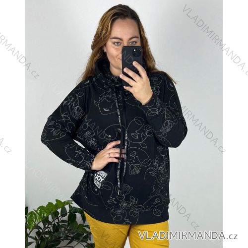 Mikina teplá dlhý rukáv dámska nadrozmer (54/56/58 ONE SIZE) TALIANSKA MÓDA IMSM424FACE