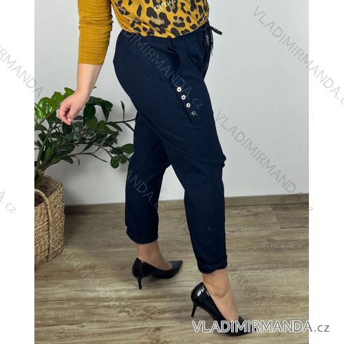 Nohavice strečové dámske nadrozmer (52/54 ONE SIZE) TALIANSKA MÓDA IM424598