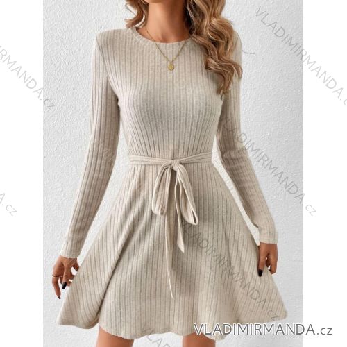 Šaty krátke teplé dlhý rukáv dámske (S/M/L ONE SIZE) TALIANSKA MÓDA IMM24M1048