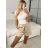 Sveter s rolákom krátky rukáv dámsky (S/M ONE SIZE) TALIANSKA MÓDA IMWMM232877/DR -   béžová -   S / M