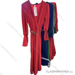 Šaty dlhé elegantný dlhý rukáv dámske (S/M/L ONE SIZE) IMM24M5147