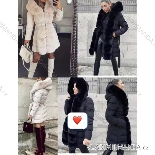 Kabát zimný s opaskom dlhý rukáv dámsky (S/M/L ONE SIZE) IMM24M8001