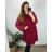 Šaty elegantní dlouhý  rukáv dámske nadrozmer (3XL/4XL ONE SIZE) TALIANSKA MóDA IM424BELLA/DU 3XL / 4XL smaragdová