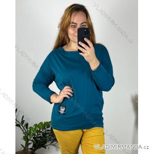 Tričko tunika dlhý rukáv dámska nadrozmer (50/52/54 ONE SIZE) TALIANSKA MóDA IM724NANANA/DU