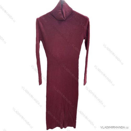 Šaty dlhé úpletové s rolákom dlhý rukáv dámske (S/M/L ONE SIZE) IMM24M7003-1