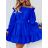 Šaty krátke elegantné letné s opaskom dlhý rukáv dámske nadrozmer (S/M/L ONE SIZE) TALIANSKA MÓDA IMD24433-1
