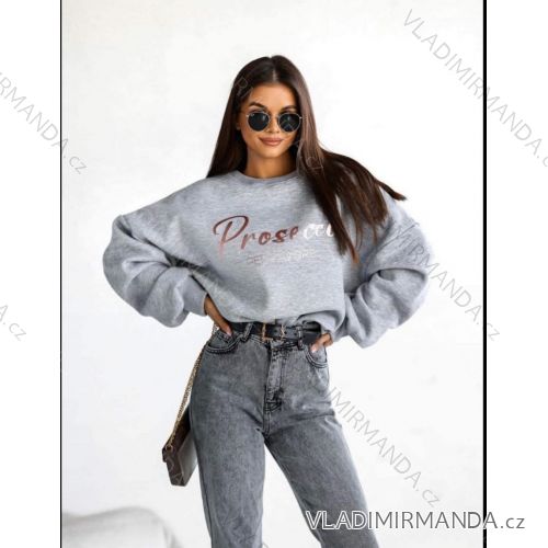 Mikina teplá dlhý rukáv dámska nadrozmer (52/54/56 ONE SIZE) TALIANSKA MÓDA IMD24438