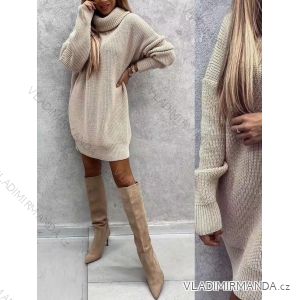 Šaty oversize pletené s rolákom dlhý rukáv dámske (S/M/L ONE SIZE) TALIANSKA MÓDA IM424719
