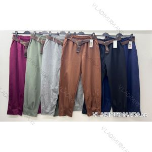 Nohavice teplé s opaskom dámske nadrozmer (46/48/50 ONE SIZE) TALIANSKA MÓDA IM424733