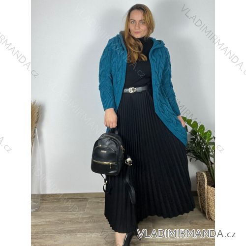 Cardigan pletený dlhý rukáv dámsky nadrozmer (L/XL/2XL ONE SIZE) TALIANSKA MÓDA IM423455