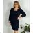 Šaty elegantné púzdrové 3/4 rukáv dámske (2XL-4XL) TALIANSKA MÓDA IMM23M23121XL/DUR 5XL tmavo modrá