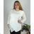 Tunika elegantný dlhý rukáv dámska nadrozmer (XL-5XL ONE SIZE) POLSKÁ  MÓDA PMFF241447/DR 4XL biela