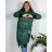 Bunda dlhá s kapucňou dámska nadrozmer (2XL/3XL ONE SIZE) TALIANSKA MÓDA IM423WHITNEY/DUR smaragdová 2XL/3XL