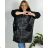 Bunda zimná s kapucňou dlhý rukáv dámska nadrozmer (54/56/58 ONE SIZE) TALIANSKA MÓDA IMD24436