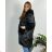Bunda zimná s kapucňou dlhý rukáv dámska nadrozmer (54/56/58 ONE SIZE) TALIANSKA MÓDA IMD24436/DR 56/58 šedá