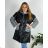 Bunda zimná s kapucňou dlhý rukáv dámska nadrozmer (54/56/58 ONE SIZE) TALIANSKA MÓDA IMD24436/DR 56/58 šedá