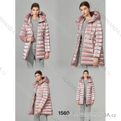 Bunda zimná na zips s kapucňou dlhý rukáv dámsky (S-2XL ONE SIZE) TALIANSKA MÓDA IMPNF241560 _vypíšte do poznámky XL