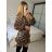 Šaty elegantné šifónové dlhý rukáv dámske (S/M ONE SIZE) TALIANSKA MÓDA IMM24M35880