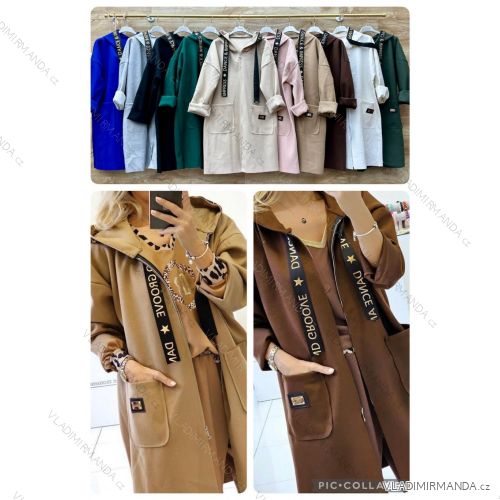 Kabát s kapucňou dlhý rukáv dámsky (S/M/L ONE SIZE) TALIANSKA MÓDA IMWBL24123