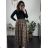 Šaty dlhé elegantný dlhý rukáv dámske (S/M/L ONE SIZE) TALIANSKA MÓDA IMM24M55931-1/DUR S / M čierna