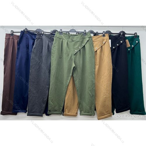 Nohavice elegantné dámske nadrozmer (50/52/54 ONE SIZE) TALIANSKA MÓDA IM424800
