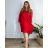 Šaty elegantné s čipkou dlouhý rukáv dámske nadrozměr (54/56/58ONE SIZE) TALIANSKA MóDA IM424VICTORY/DR 56/58 červená