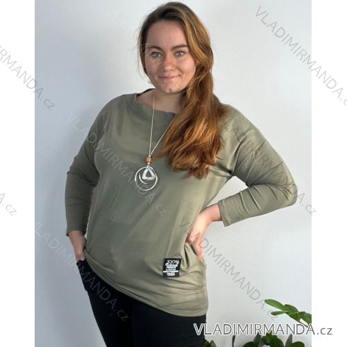 Tunika dlhý rukáv dámska nadrozměr (52/54/56 ONE SIZE) TALIANSKÁ MÓDA IM723053