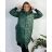 Bunda s kapucňou dámska nadrozmer (2XL/3XL ONE SIZE) TALIANSKA MÓDA IM423768/DR smaragdová 2XL/3XL