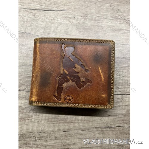 Peňaženka kožená Fotbal pánska Kutty KUT24104-2/DR ONE SIZE hnedá