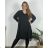 Šaty elegantný dlhý rukáv dámske nadrozmer (54/56/58 ONE SIZE) TALIANSKA MÓDA IM424STAR