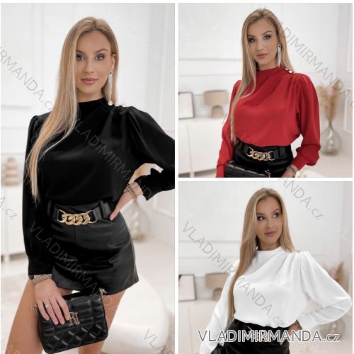 Blúzka elegantný dlhý rukáv dámska (S/M/L ONE SIZE) TALIANSKA MÓDA IMWGS241298