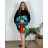 Šaty mikinové s kapucňou obrázkové dlhý rukáv dámske nadrozmer (54/56/58 ONE SIZE) TALIANSKA MÓDA IM424793