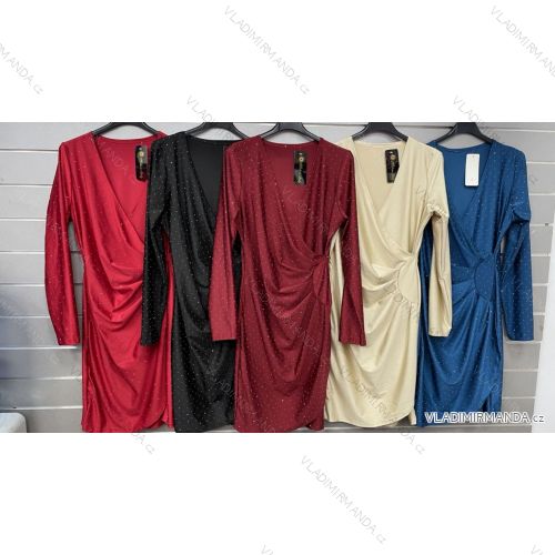 Šaty s flitrami dlhý rukáv dámske (S/M/L ONE SIZE) TALIANSKA MÓDA IMWGB241308