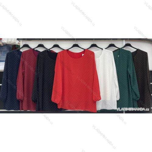 Blúzka elegantný dlhý rukáv dámska nadrozmer (42/44/46 ONE SIZE) TALIANSKA MÓDA IMWDD241380