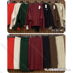 Súprava zimný sveter dlhý rukáv a sukňa dlhá dámska (S/M/L ONE SIZE) TALIANSKA MÓDA IMWH241381
