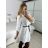 Tunika košeľová dlhý rukáv dámska (S/M/L ONE SIZE) TALIANSKA MÓDA IMM24M3297/DUR tm. modrá M/L