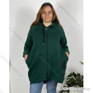 Mikina s kapucňou dlhý rukáv dámska nadrozmer (50/52/54 ONE SIZE) TALIANSKA MÓDA IMSM24KRITY