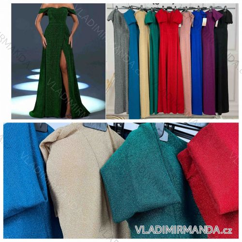 Šaty dlhé carmen spoločenské trblietavé bez rukávov dámske (S/M/L ONE SIZE) TALIANSKA MÓDA IMWHA241439
